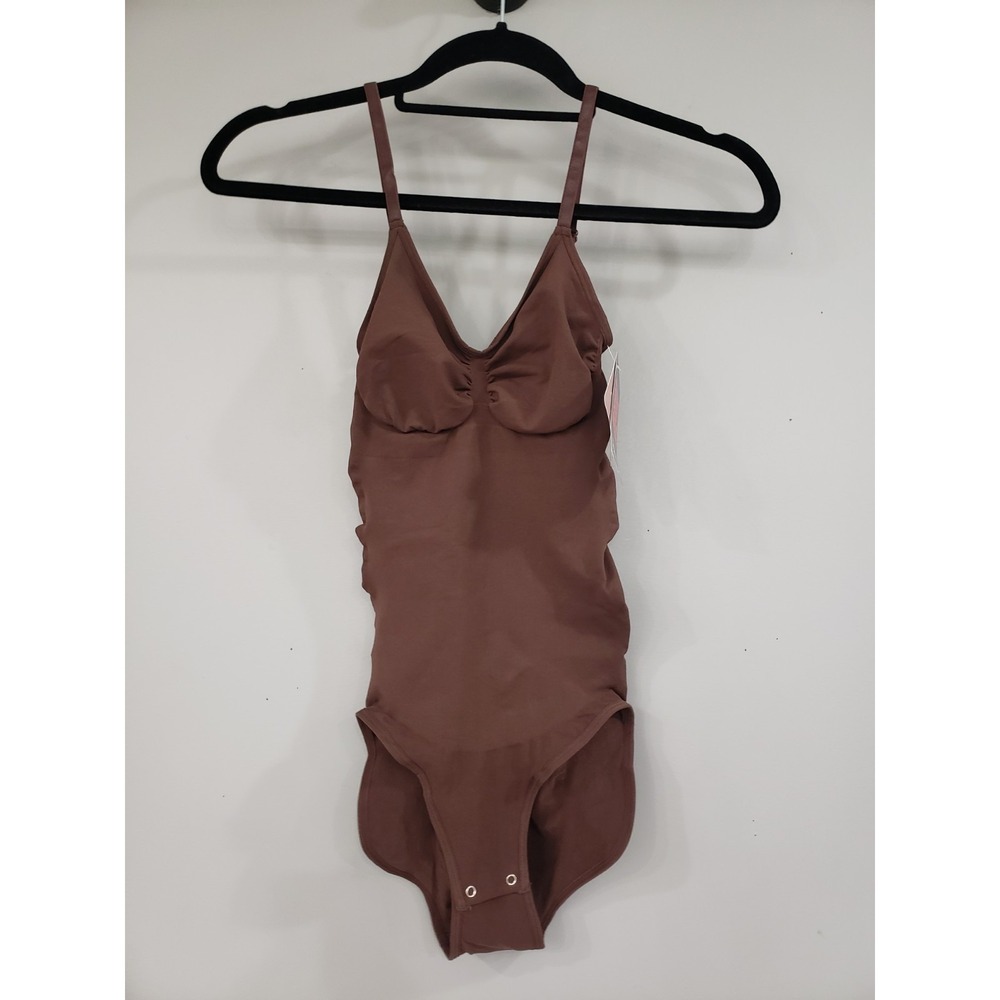 NEW Sensil M/L BROWN One Piece Bodysuit Body Shaper NWT SPAGHETTI STRAP
